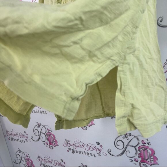 Long sleeve shirt Embroidered Green Top floral flowers paisley button down - Picture 7 of 11